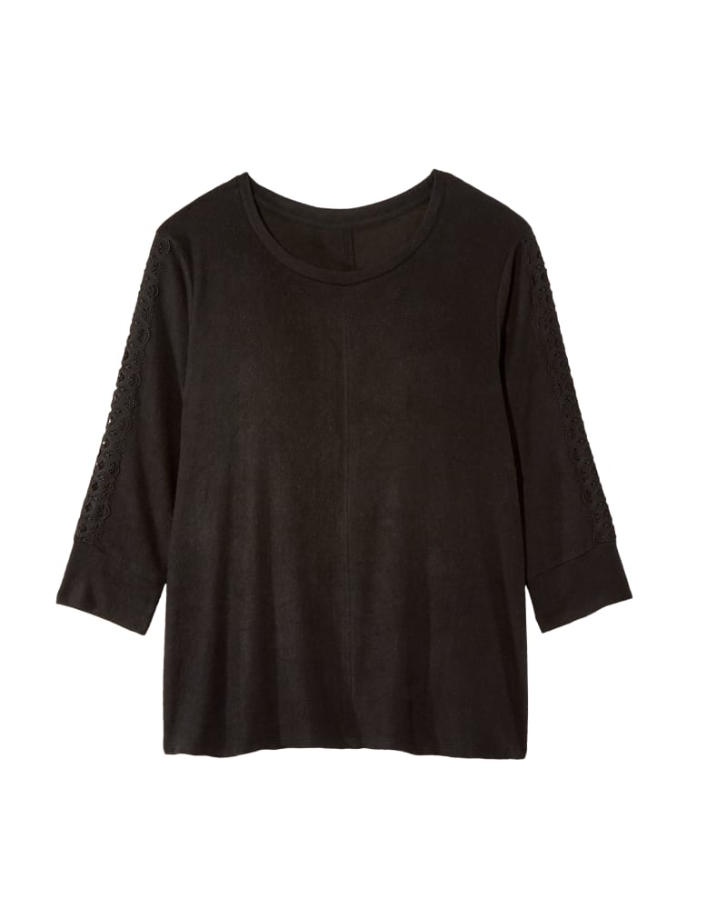 Front of plus size Michela Lace Sleeve Top by Downing Studio | Dia&Co | dia_product_style_image_id:125728